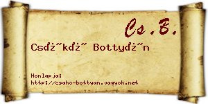 Csákó Bottyán névjegykártya